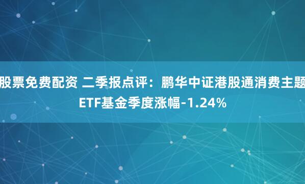股票免费配资 二季报点评：鹏华中证港股通消费主题ETF基金季度涨幅-1.24%
