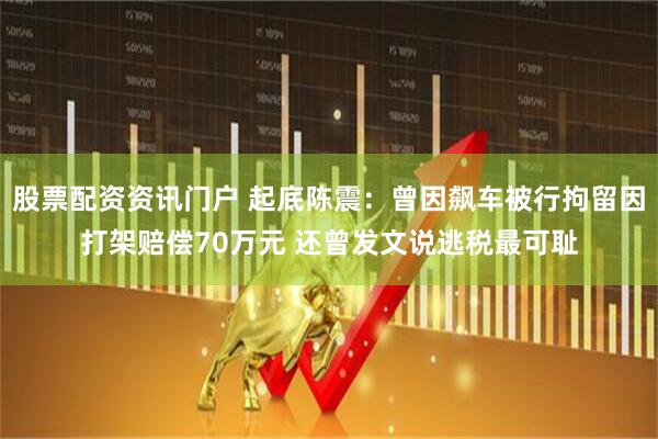 股票配资资讯门户 起底陈震：曾因飙车被行拘留因打架赔偿70万元 还曾发文说逃税最可耻